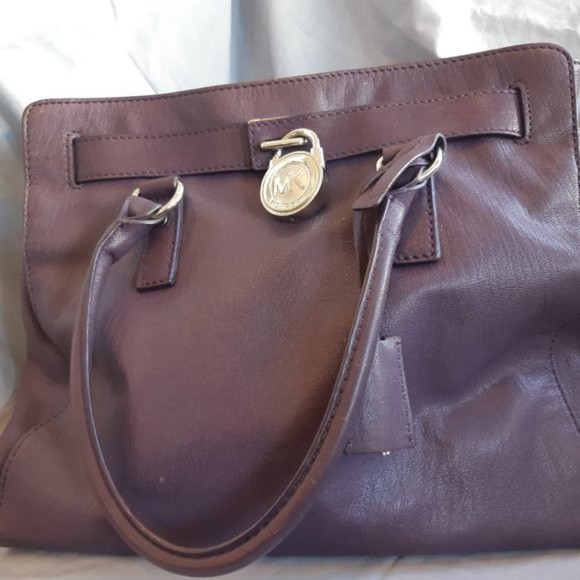 Michael Kors Purple Large Hamilton Satchel - Picture 2 of 4